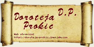Doroteja Prokić vizit kartica